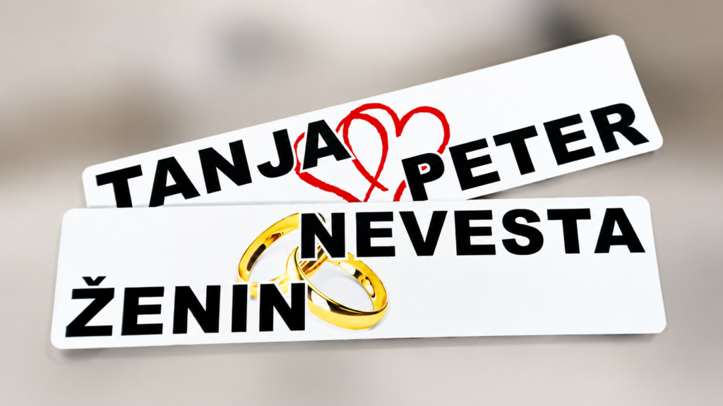 Personalizirane poročne table Nevesta in Ženin